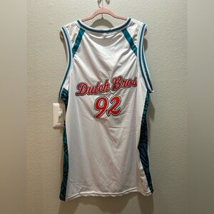 Dutch Bros White and Teal Tank Top